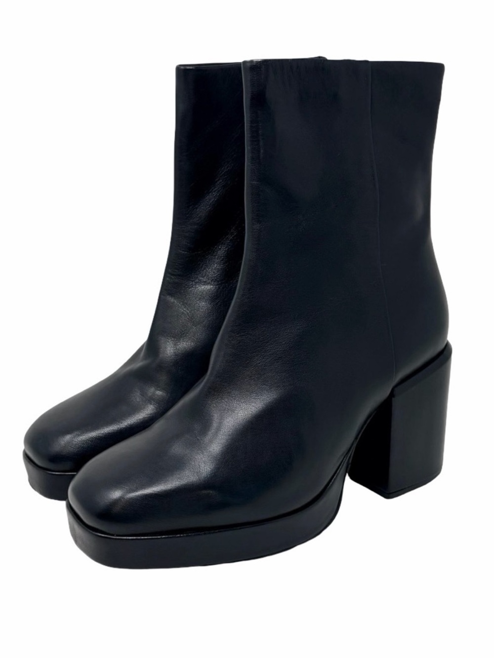 Seychelles Sweet Lady Platform Ankle Boots Size 8.5 Black Leather Chunky Heel